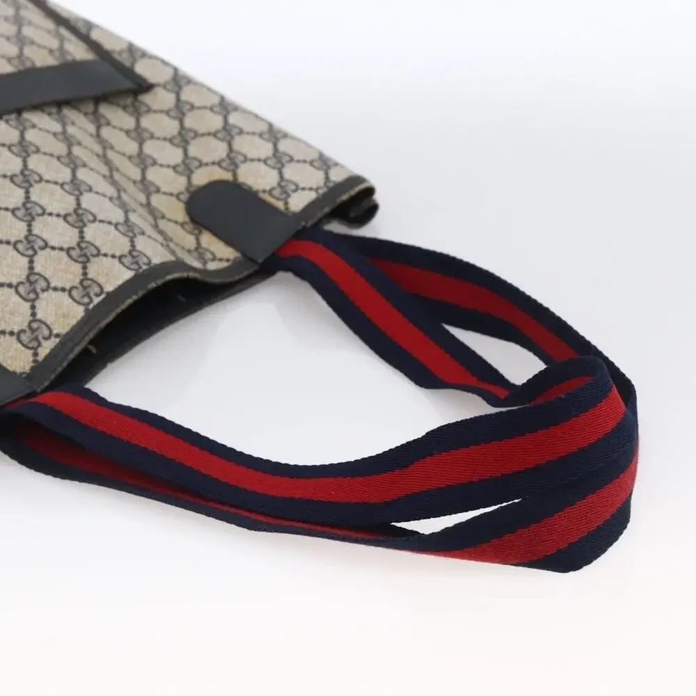 Gucci GG Supreme Web Tote Bag Navy Gold 120 02 003 Blue